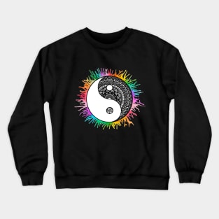 Black and White Yin Yang Mandala Crewneck Sweatshirt